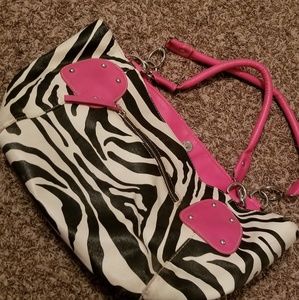 Pink Zebra Purse